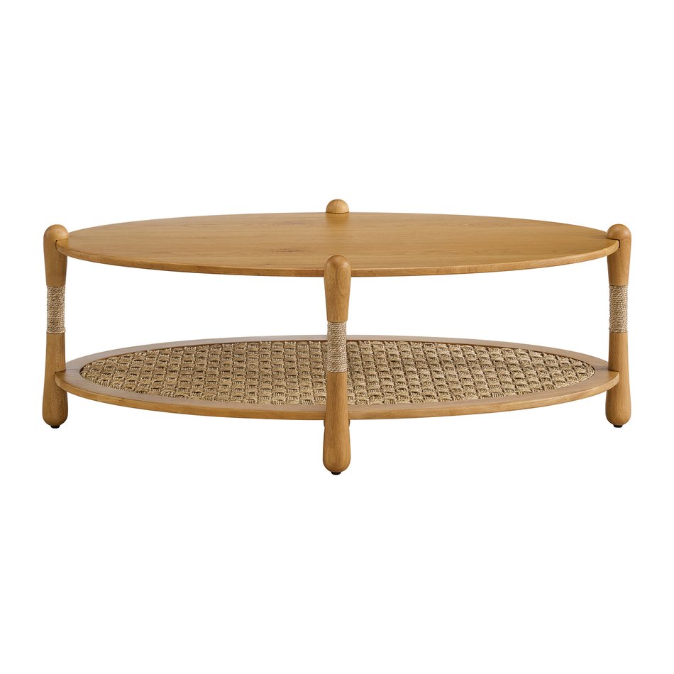 Seagrass Oval Cocktail Table