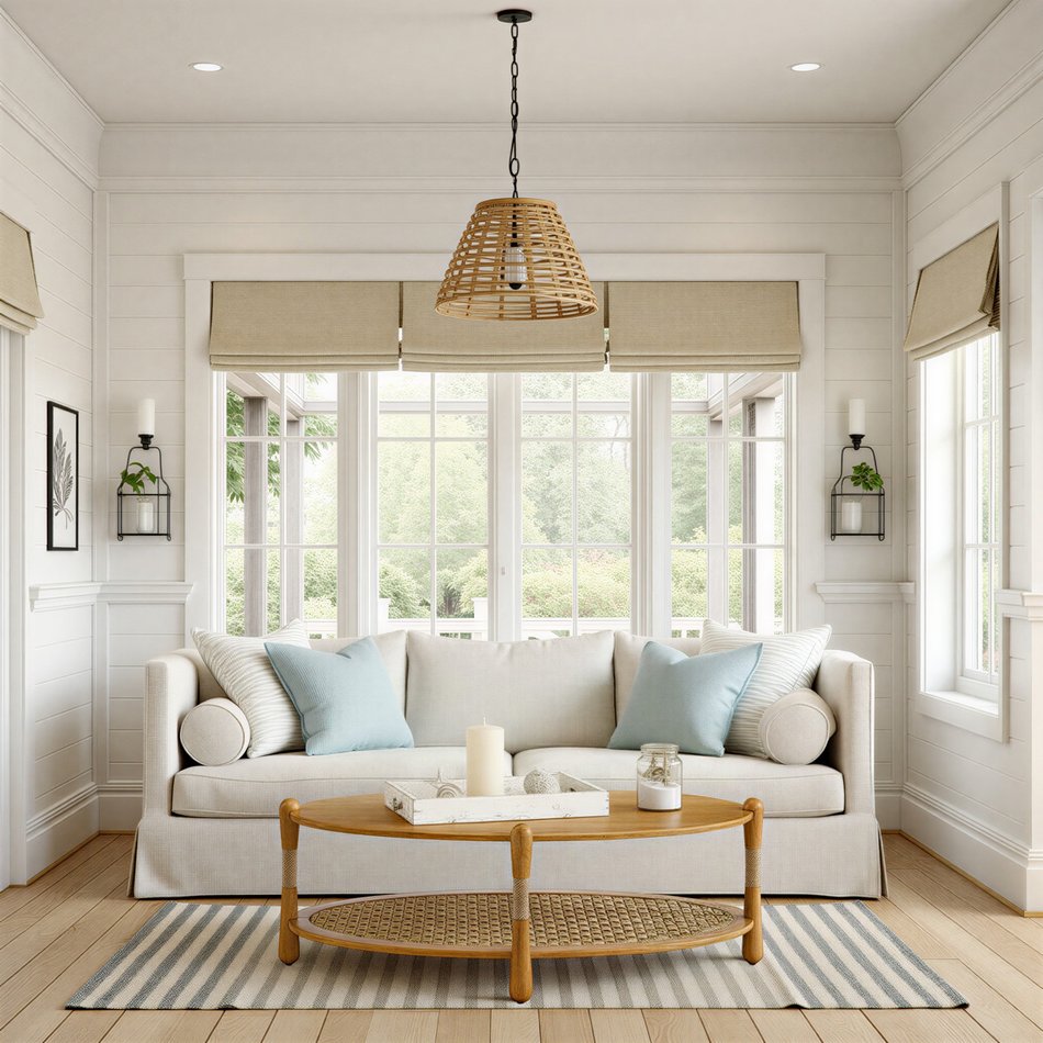 Seagrass Oval Cocktail Table