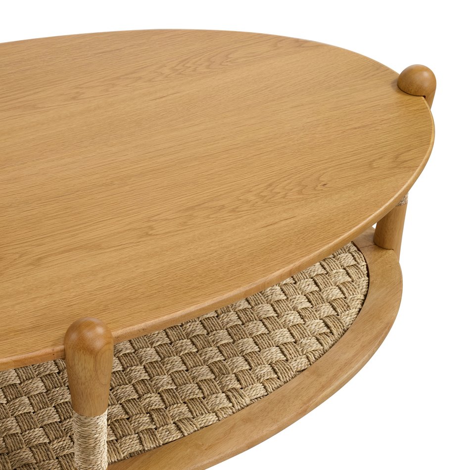 Seagrass Oval Cocktail Table