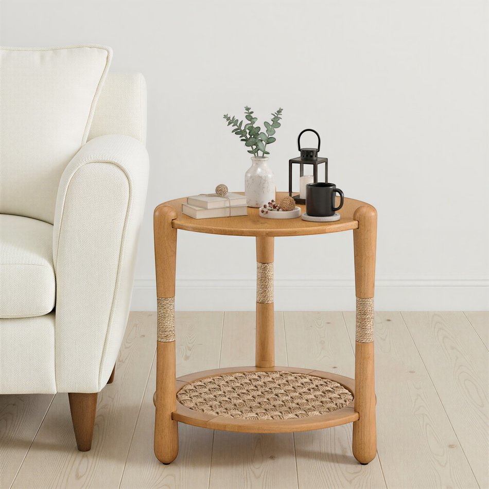 Seagrass Oval End Table