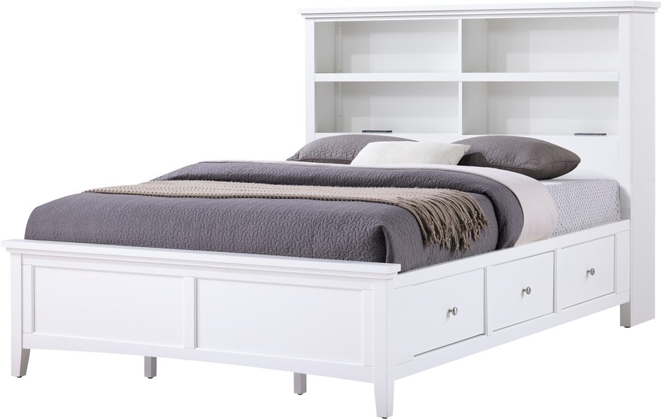 Spencer 2 Queen Bookcase Storage Bed