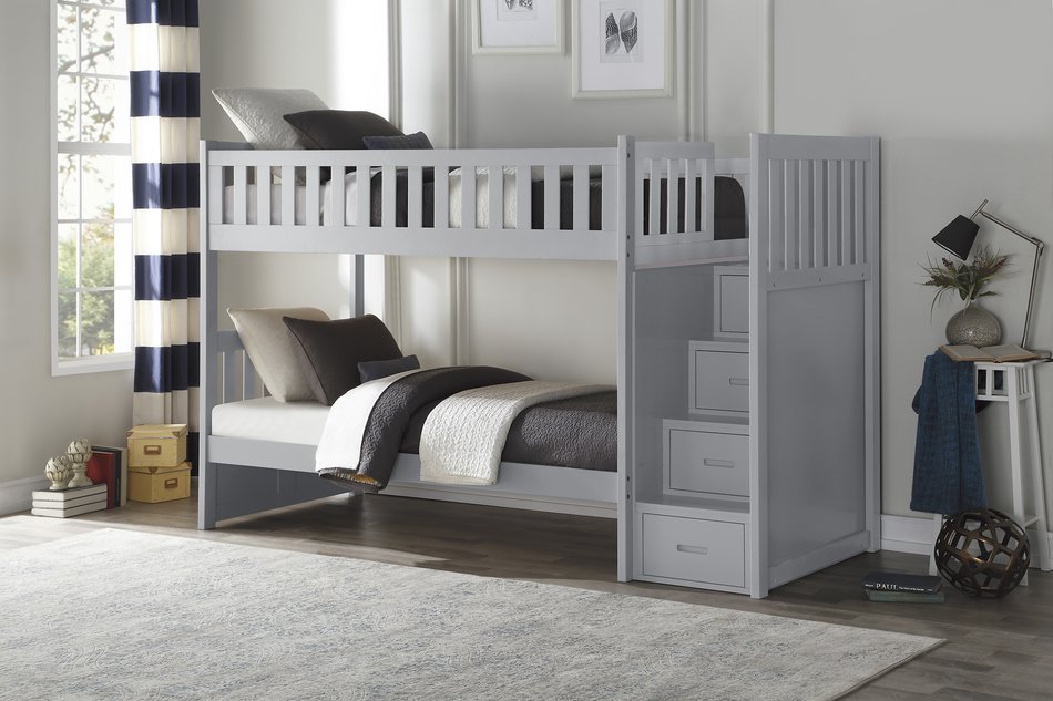Colors Twin Over Twin Step Bunk Bed