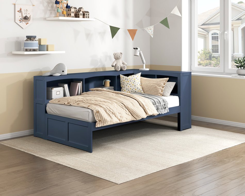 Colors Twin Corner Bookcase Bed
