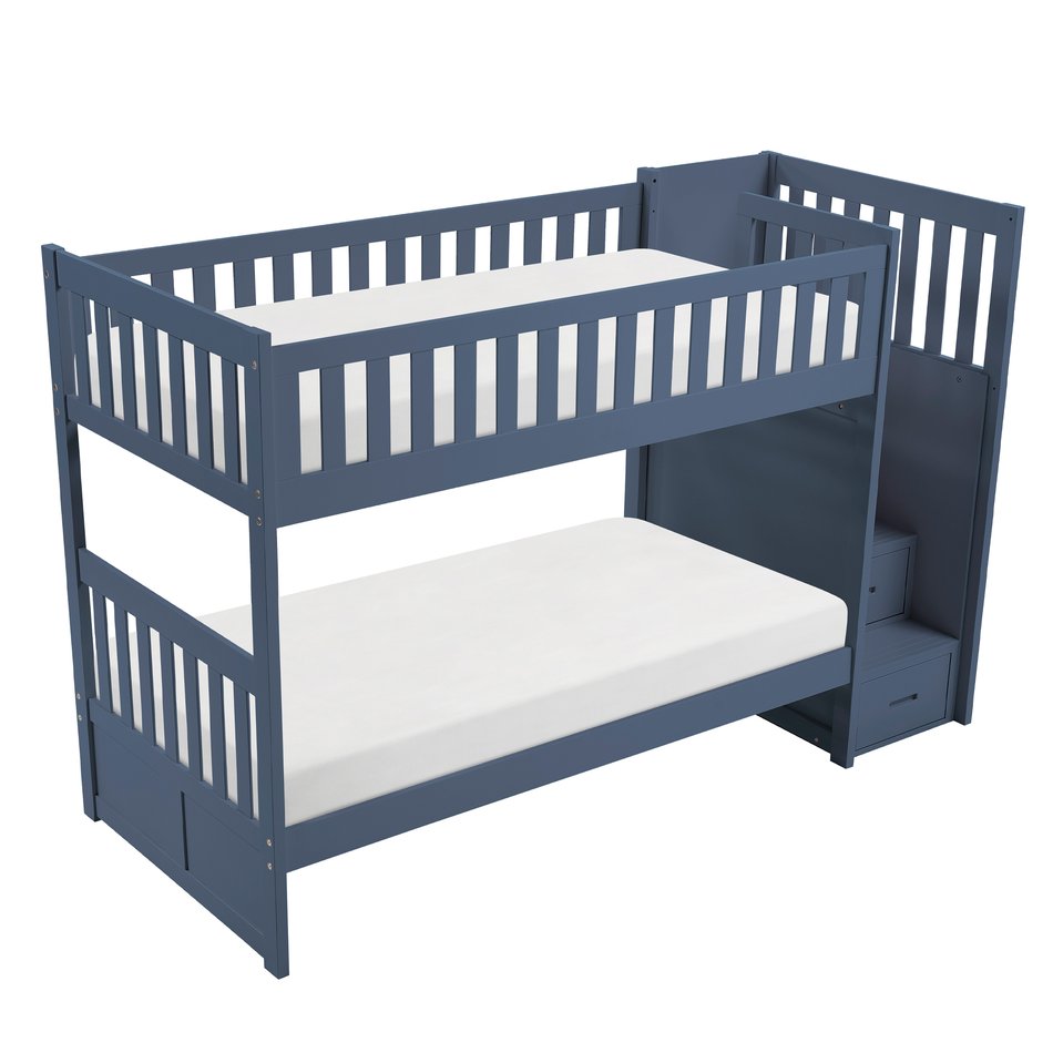 Colors Twin Over Twin Step Bunk Bed