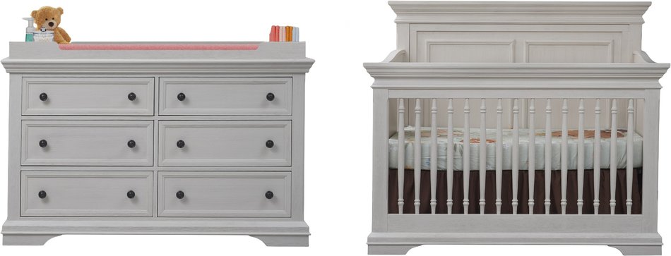 Hwei Crib, Double Dresser & Topper