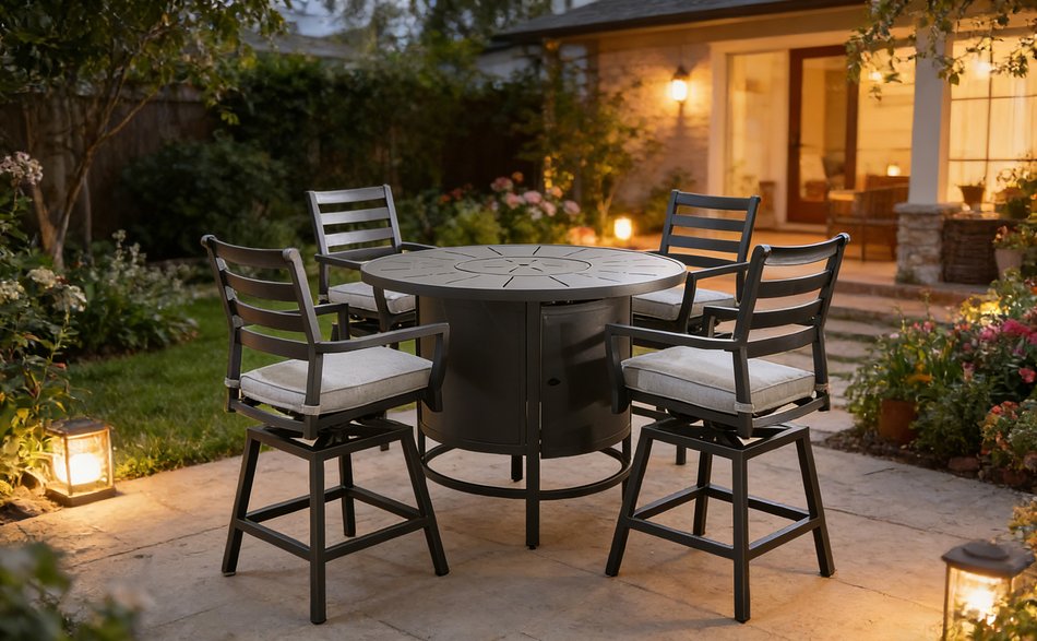 Hudson 5 Piece Outdoor Fire Pit Set
