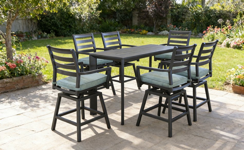 Hudson 7 Piece Outdoor Table &Stools