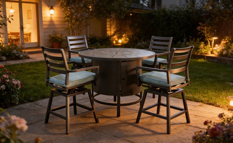 Hudson 5PC Outdoor Fire Pit Set